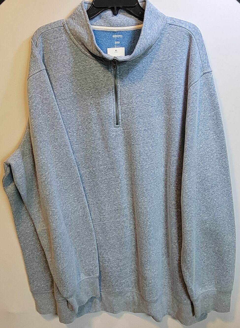 NWT Sonoma Men's Big and Tall 3XB Three-Quarter Zip Pullover